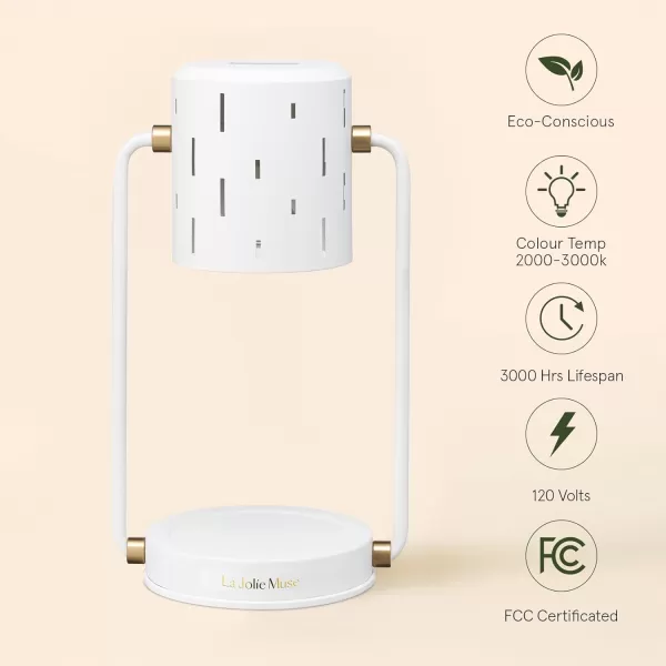 LA JOLIE MUSE Candle Warmer Lamp with Timer, Stepless Dimming Candle Warmer, Dimmable Candle Lamp, Electric Candle Melter, Compatible with Small &amp; Large Candle, Bulbs Included