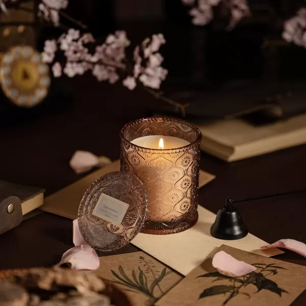 LA JOLIE MUSE Cherry Sakura Candle, Mothers Day Scented Candles Gifts for Women, Spring Summer Natural Soy Candles for Home Scented, Floral Candle, 6 oz 40 Hours Burn