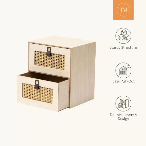 LA JOLIE MUSE Cube Storage Bins Set of 2, Wooden Storage Cubes with Hollowed Design, Storage Cubes Organizer for Shelves, Storage Bin with Leather Straps for Organizing office organizers