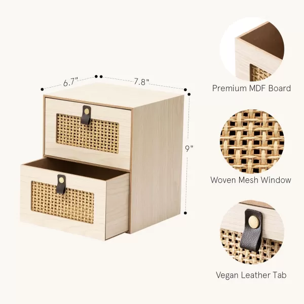 LA JOLIE MUSE Cube Storage Bins Set of 2, Wooden Storage Cubes with Hollowed Design, Storage Cubes Organizer for Shelves, Storage Bin with Leather Straps for Organizing office organizers