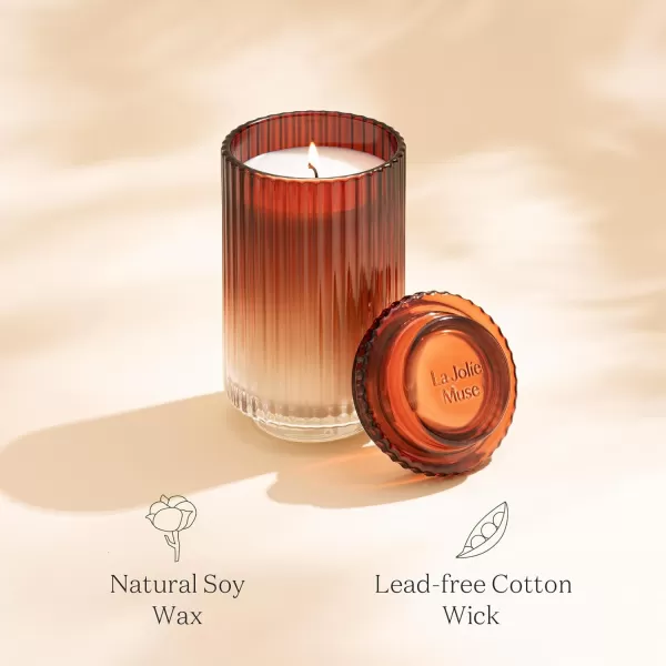 LA JOLIE MUSE Dark Berries &amp; Bergamot Scented Candle, Large Glass Jar Candles for Home Scented, Natural Soy Candle for Gift and Home Decor, 120 Hours Long Burning