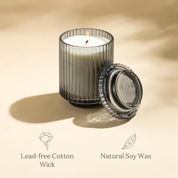 LA JOLIE MUSE Dark Berries &amp; Bergamot Scented Candle, Large Glass Jar Candles for Home Scented, Natural Soy Candle for Gift and Home Decor, 120 Hours Long Burning