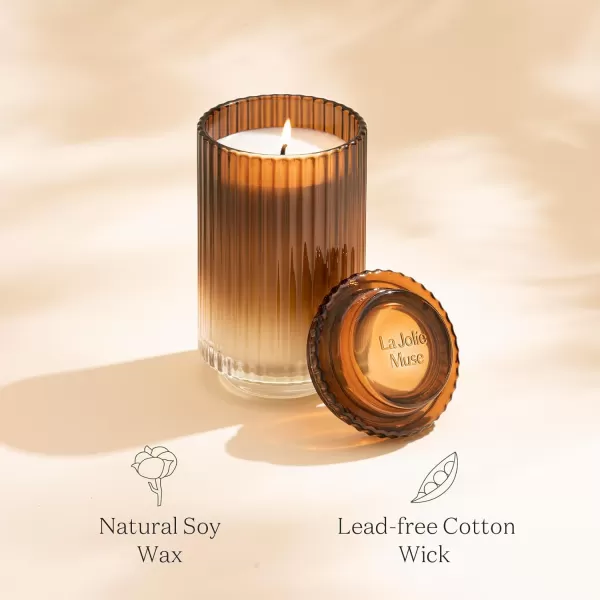 LA JOLIE MUSE Dark Berries &amp; Bergamot Scented Candle, Large Glass Jar Candles for Home Scented, Natural Soy Candle for Gift and Home Decor, 120 Hours Long Burning