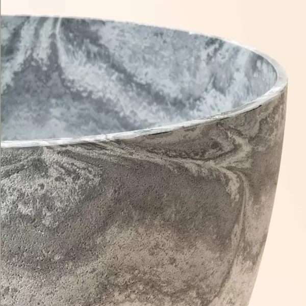 LA JOLIE MUSE Flower Pots Outdoor Indoor Planter - 14.2 inch Garden Pots Tree Planter for Patio, Deck,Garden,Rock Gray,Set of 2
