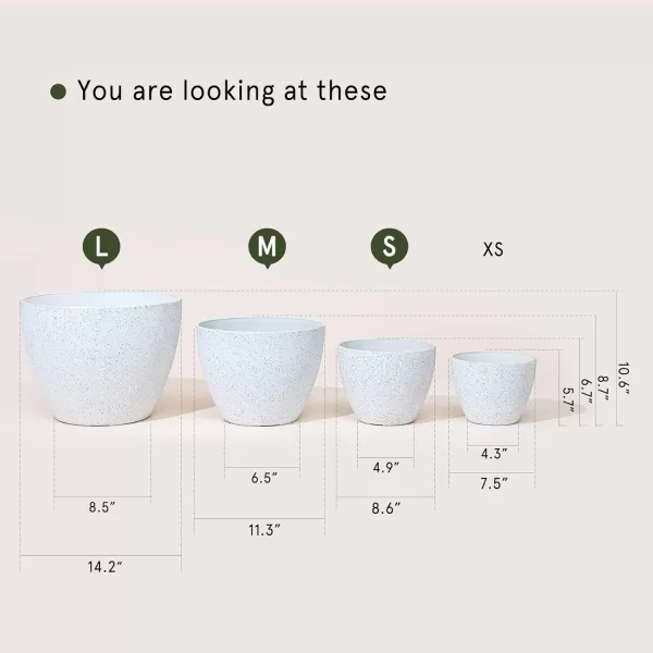 LA JOLIE MUSE Flower Pots Outdoor Indoor Planter - 14.2 inch Garden Pots Tree Planter for Patio, Deck,Garden,Rock Gray,Set of 2