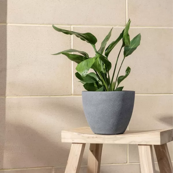 LA JOLIE MUSE Flower Pots Outdoor Indoor Planter - 14.2 inch Garden Pots Tree Planter for Patio, Deck,Garden,Rock Gray,Set of 2