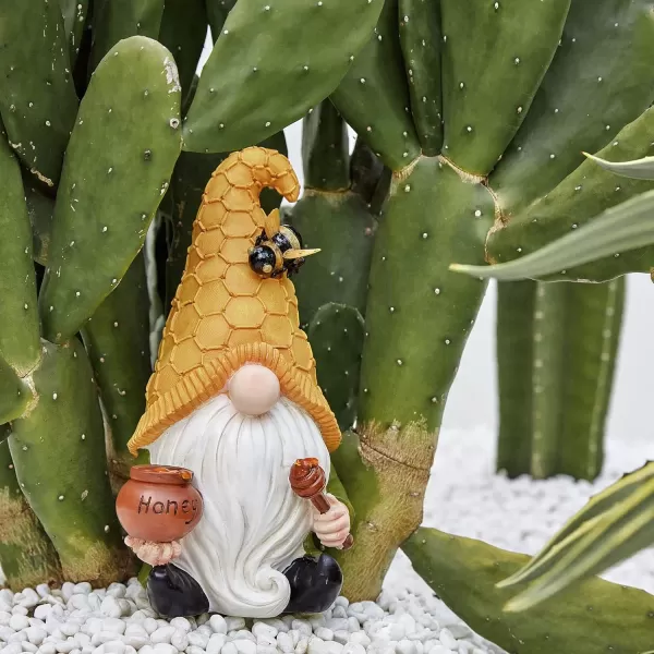 LA JOLIE MUSE Garden Gnomes Statue -8'' Resin Garden Snail with Gnome Figurine with Solar LED Lights, Outdoor Decoration for Patio Yard Lawn Porch, Garden Gifts for Mom, Ornament