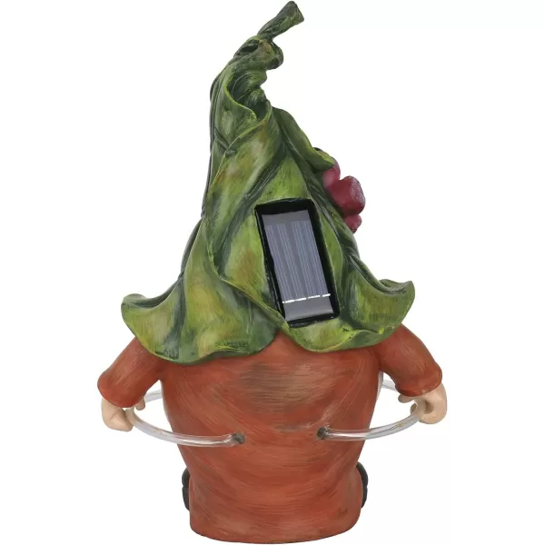 LA JOLIE MUSE Garden Gnomes Statue -8'' Resin Garden Snail with Gnome Figurine with Solar LED Lights, Outdoor Decoration for Patio Yard Lawn Porch, Garden Gifts for Mom, Ornament