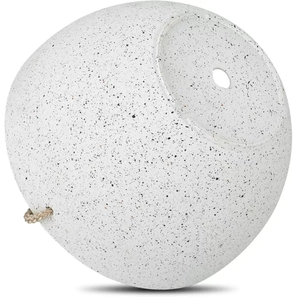LA JOLIE MUSE Hanging Planters for Outdoor Plants, Large Hanging Planter with Drain Holes, Outdoor Hanging Flower Pots, White Stone, Honeycomb 