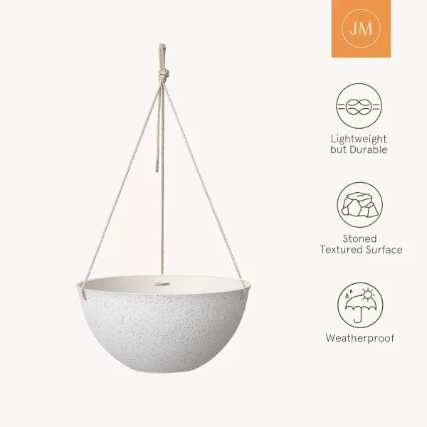 LA JOLIE MUSE Large Hanging Planters for Outdoor Plants - Hanging Flower Pots Weathered Gray 