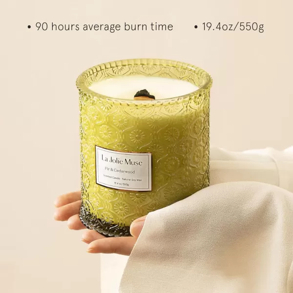 LA JOLIE MUSE Lavender Candle, Mother Day Gift, Spring Candle, Large Natural Soy Candle, 90 Hours Burning Time, Wood Wicked Candle, Aromatherapy Candle Gifts for Women, Luxury Candles for Home
