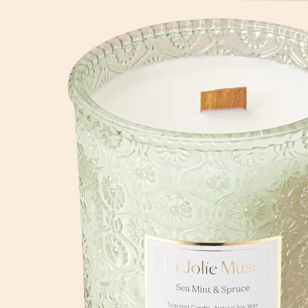 LA JOLIE MUSE Lavender Candle, Mother Day Gift, Spring Candle, Large Natural Soy Candle, 90 Hours Burning Time, Wood Wicked Candle, Aromatherapy Candle Gifts for Women, Luxury Candles for Home