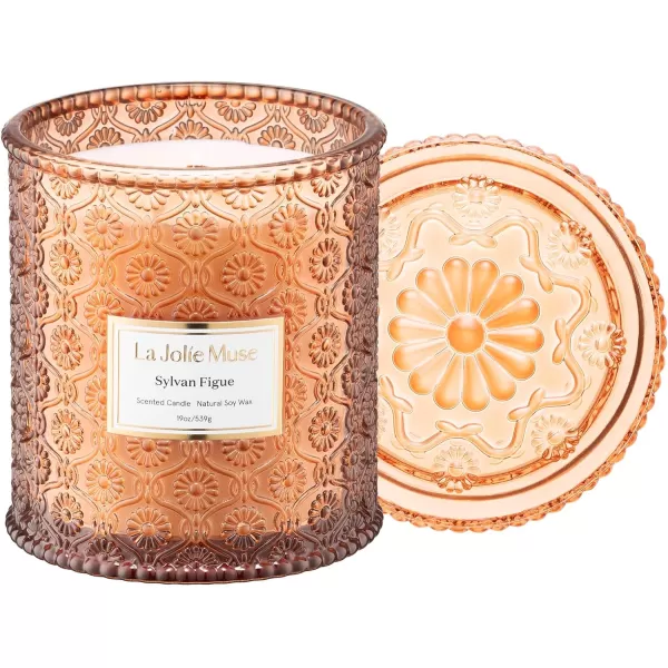 LA JOLIE MUSE Lavender Candle, Mother Day Gift, Spring Candle, Large Natural Soy Candle, 90 Hours Burning Time, Wood Wicked Candle, Aromatherapy Candle Gifts for Women, Luxury Candles for Home