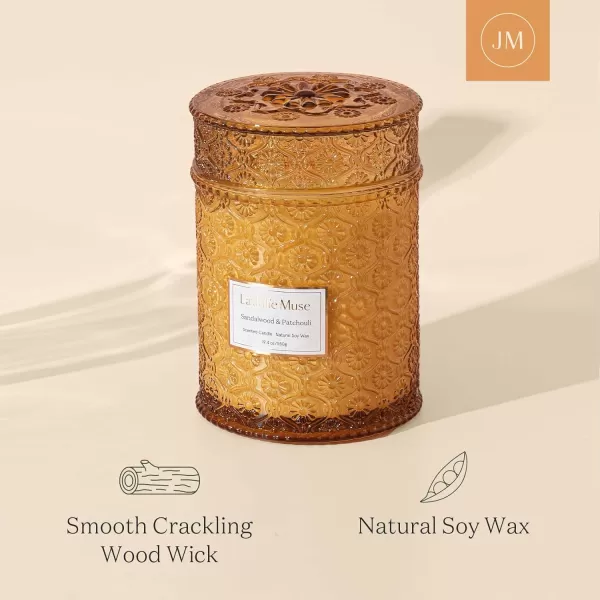 LA JOLIE MUSE Lavender Candle, Mother Day Gift, Spring Candle, Large Natural Soy Candle, 90 Hours Burning Time, Wood Wicked Candle, Aromatherapy Candle Gifts for Women, Luxury Candles for Home
