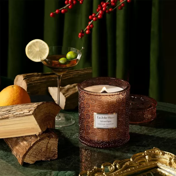 LA JOLIE MUSE Lavender Candle, Mother Day Gift, Spring Candle, Large Natural Soy Candle, 90 Hours Burning Time, Wood Wicked Candle, Aromatherapy Candle Gifts for Women, Luxury Candles for Home