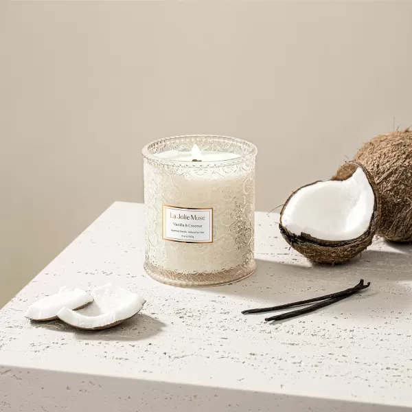 LA JOLIE MUSE Lavender Candle, Mother Day Gift, Spring Candle, Large Natural Soy Candle, 90 Hours Burning Time, Wood Wicked Candle, Aromatherapy Candle Gifts for Women, Luxury Candles for Home