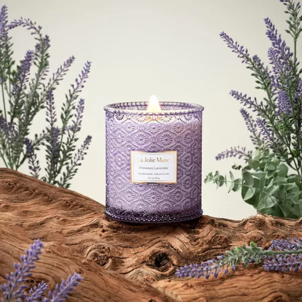 LA JOLIE MUSE Lavender Candle, Mother Day Gift, Spring Candle, Large Natural Soy Candle, 90 Hours Burning Time, Wood Wicked Candle, Aromatherapy Candle Gifts for Women, Luxury Candles for Home