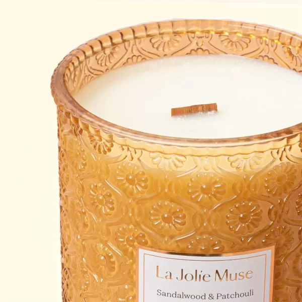 LA JOLIE MUSE Lavender Candle, Mother Day Gift, Spring Candle, Large Natural Soy Candle, 90 Hours Burning Time, Wood Wicked Candle, Aromatherapy Candle Gifts for Women, Luxury Candles for Home