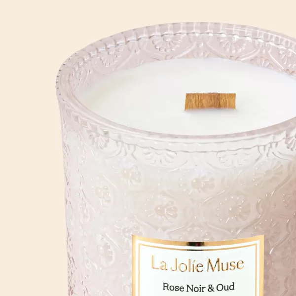 LA JOLIE MUSE Lavender Candle, Mother Day Gift, Spring Candle, Large Natural Soy Candle, 90 Hours Burning Time, Wood Wicked Candle, Aromatherapy Candle Gifts for Women, Luxury Candles for Home