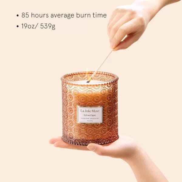 LA JOLIE MUSE Lavender Candle, Mother Day Gift, Spring Candle, Large Natural Soy Candle, 90 Hours Burning Time, Wood Wicked Candle, Aromatherapy Candle Gifts for Women, Luxury Candles for Home