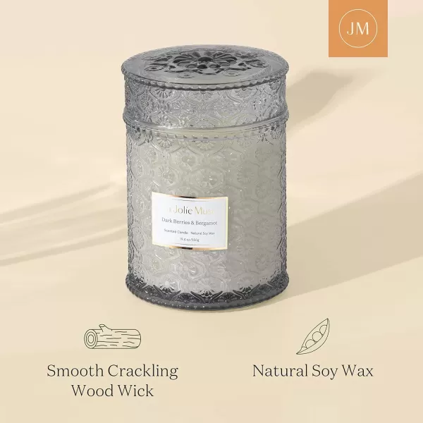 LA JOLIE MUSE Lavender Candle, Mother Day Gift, Spring Candle, Large Natural Soy Candle, 90 Hours Burning Time, Wood Wicked Candle, Aromatherapy Candle Gifts for Women, Luxury Candles for Home