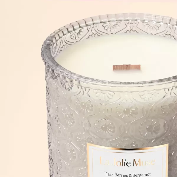 LA JOLIE MUSE Lavender Candle, Mother Day Gift, Spring Candle, Large Natural Soy Candle, 90 Hours Burning Time, Wood Wicked Candle, Aromatherapy Candle Gifts for Women, Luxury Candles for Home