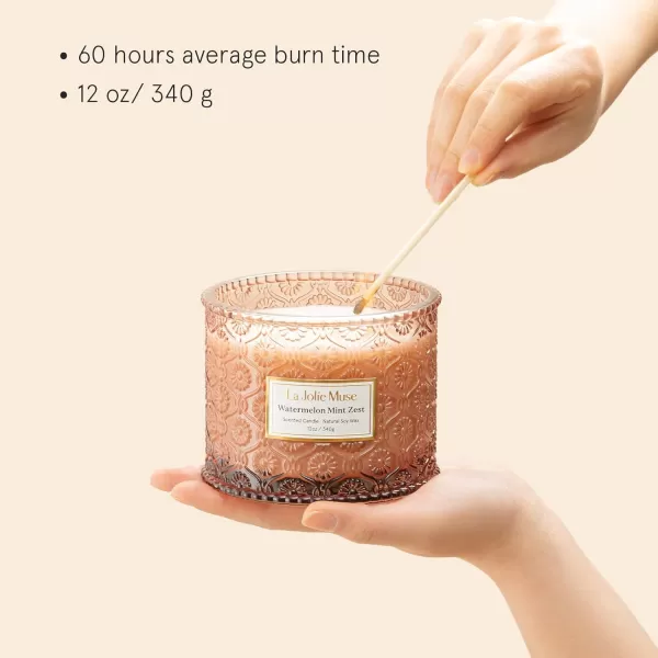LA JOLIE MUSE Moroccan Amber Candle, Candles for Home Scented, Large 2-Wick Soy Candle, Scented Candle Gifts for Men &amp; Women, Long Burning Time, Holiday Candle