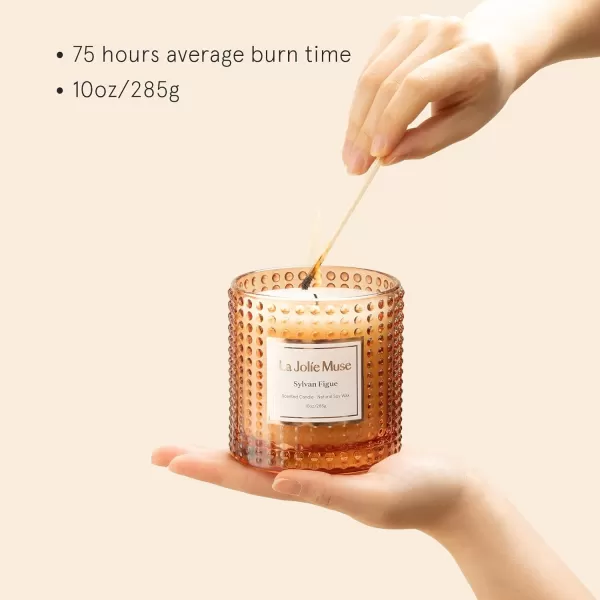 LA JOLIE MUSE Moroccan Amber Candles for Home Scented, Candles Gifts for Women &amp; Men, Luxury Glass Jar Candles, Natural Soy Candles, 75 Hours Long Burning, 10 oz