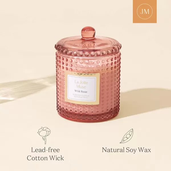 LA JOLIE MUSE Moroccan Amber Candles for Home Scented, Candles Gifts for Women &amp; Men, Luxury Glass Jar Candles, Natural Soy Candles, 75 Hours Long Burning, 10 oz