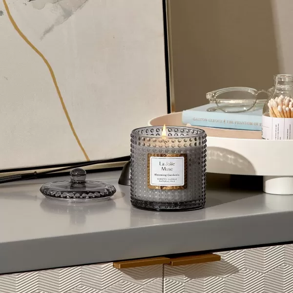 LA JOLIE MUSE Moroccan Amber Candles for Home Scented, Candles Gifts for Women &amp; Men, Luxury Glass Jar Candles, Natural Soy Candles, 75 Hours Long Burning, 10 oz