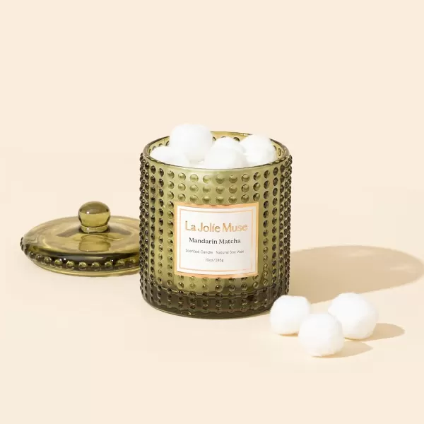 LA JOLIE MUSE Moroccan Amber Candles for Home Scented, Candles Gifts for Women &amp; Men, Luxury Glass Jar Candles, Natural Soy Candles, 75 Hours Long Burning, 10 oz