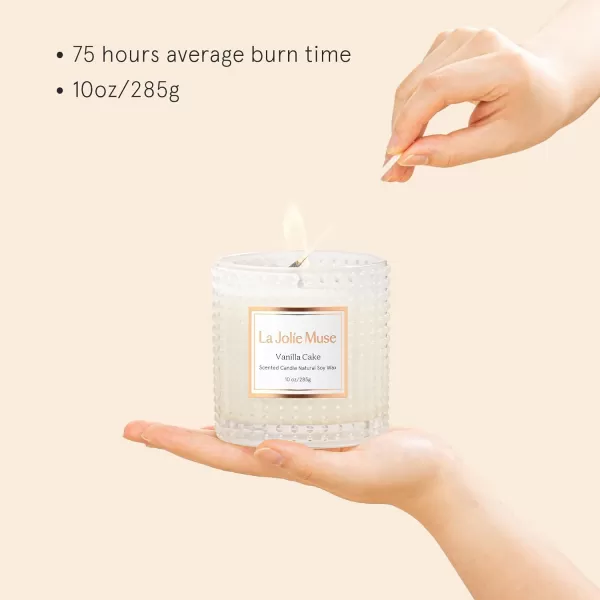 LA JOLIE MUSE Moroccan Amber Candles for Home Scented, Candles Gifts for Women &amp; Men, Luxury Glass Jar Candles, Natural Soy Candles, 75 Hours Long Burning, 10 oz