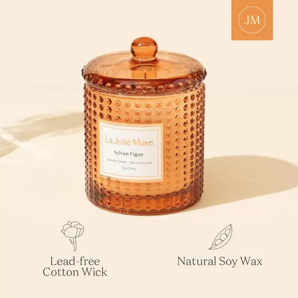 LA JOLIE MUSE Moroccan Amber Candles for Home Scented, Candles Gifts for Women &amp; Men, Luxury Glass Jar Candles, Natural Soy Candles, 75 Hours Long Burning, 10 oz