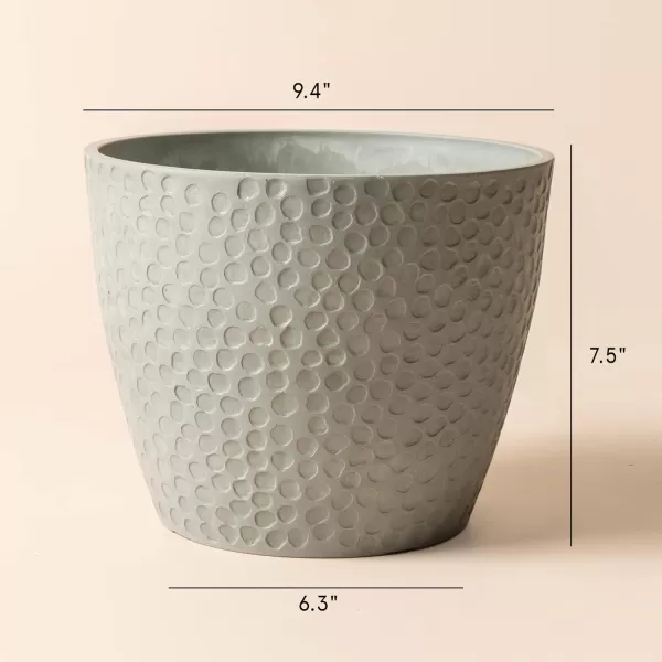 LA JOLIE MUSE Outdoor Planters Indoor Flower Pots - 9.4 Inch Planter Pot Containers, White Plant Pots,Honeycomb
