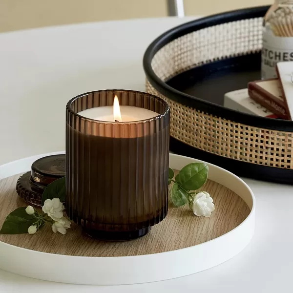 LA JOLIE MUSE Sandalwood &amp; Patchouli Scented Candle, Candles for Home Scented, Luxury Glass Jar Candles for Gift and Home Decor, 80 Hours Long Burning