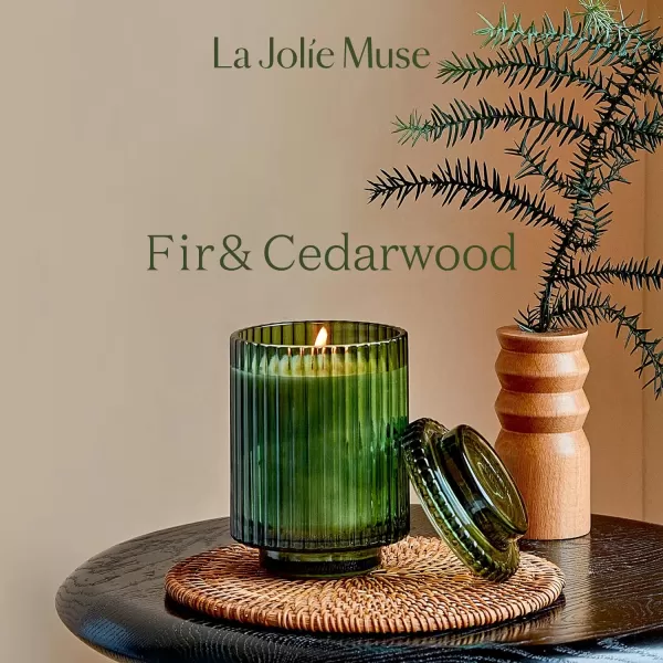 LA JOLIE MUSE Sandalwood &amp; Patchouli Scented Candle, Candles for Home Scented, Luxury Glass Jar Candles for Gift and Home Decor, 80 Hours Long Burning