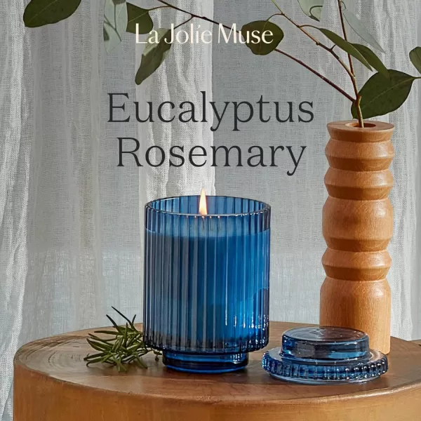 LA JOLIE MUSE Sandalwood &amp; Patchouli Scented Candle, Candles for Home Scented, Luxury Glass Jar Candles for Gift and Home Decor, 80 Hours Long Burning
