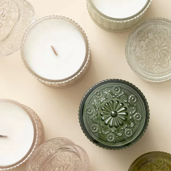 LA JOLIE MUSE Scented Candles Eucalyptus &amp; Sage, Large Wood Wicked Candles, Decorative Candles in Glass, Natural Soy Wax, 19.4oz 90hours