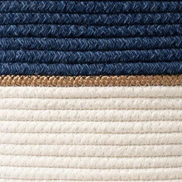 LA JOLIE MUSE Woven Basket Rope Storage Baskets - Large Cotton Organizer, Basket for Baby Blanket, Kids Toy Nursery Laundry Basket Azure M