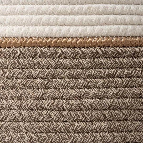 LA JOLIE MUSE Woven Basket Rope Storage Baskets - Large Cotton Organizer, Basket for Baby Blanket, Kids Toy Nursery Laundry Basket Azure M
