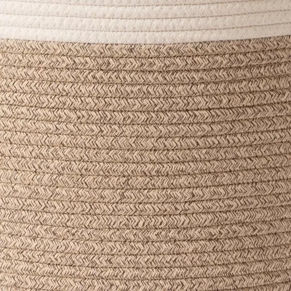 LA JOLIE MUSE Woven Basket Rope Storage Baskets - Large Cotton Organizer, Basket for Baby Blanket, Kids Toy Nursery Laundry Basket Azure M