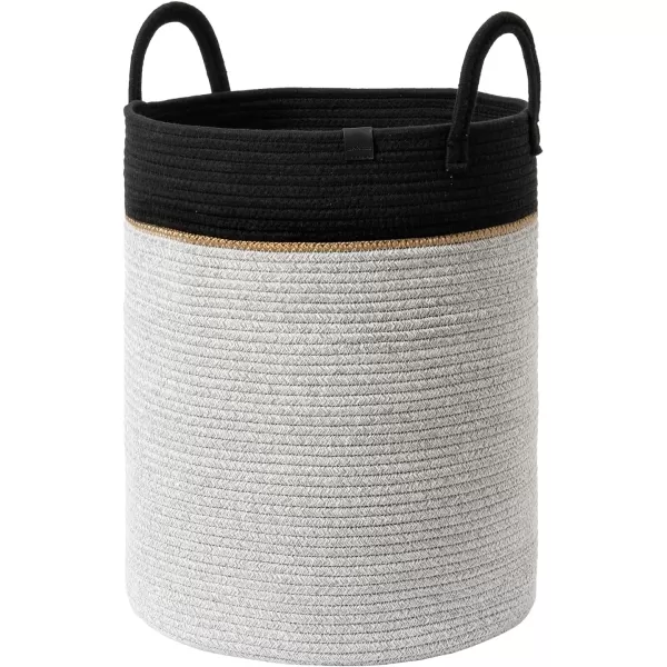 LA JOLIE MUSE Woven Basket Rope Storage Baskets - Large Cotton Organizer, Basket for Baby Blanket, Kids Toy Nursery Laundry Basket Azure M