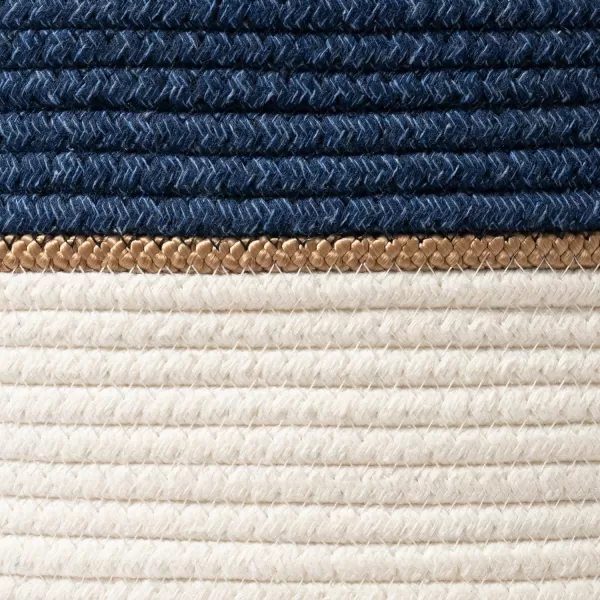 LA JOLIE MUSE Woven Basket Rope Storage Baskets - Large Cotton Organizer, Basket for Baby Blanket, Kids Toy Nursery Laundry Basket Azure M