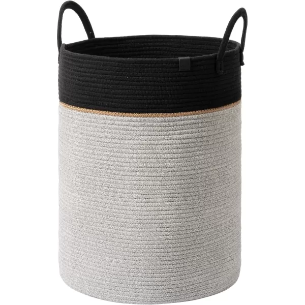 LA JOLIE MUSE Woven Basket Rope Storage Baskets - Large Cotton Organizer, Basket for Baby Blanket, Kids Toy Nursery Laundry Basket Azure M