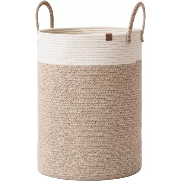 LA JOLIE MUSE Woven Basket Rope Storage Baskets - Large Cotton Organizer, Basket for Baby Blanket, Kids Toy Nursery Laundry Basket Azure M
