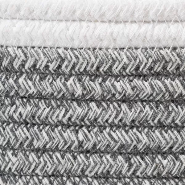 LA JOLIE MUSE Woven Basket Rope Storage Baskets - Large Cotton Organizer, Basket for Baby Blanket, Kids Toy Nursery Laundry Basket Azure M