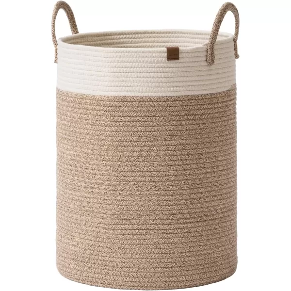 LA JOLIE MUSE Woven Basket Rope Storage Baskets - Large Cotton Organizer, Basket for Baby Blanket, Kids Toy Nursery Laundry Basket Azure M