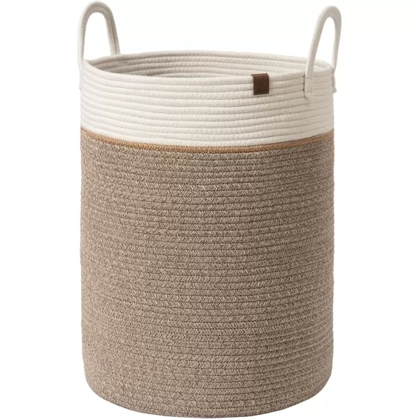 LA JOLIE MUSE Woven Basket Rope Storage Baskets - Large Cotton Organizer, Basket for Baby Blanket, Kids Toy Nursery Laundry Basket Azure M