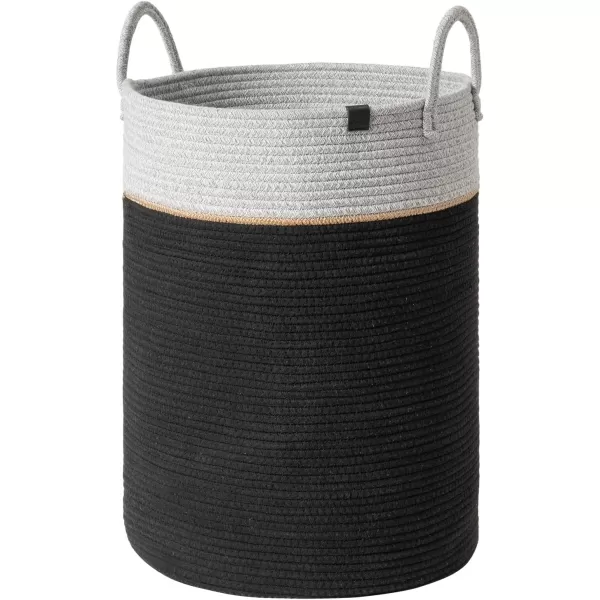 LA JOLIE MUSE Woven Basket Rope Storage Baskets - Large Cotton Organizer, Basket for Baby Blanket, Kids Toy Nursery Laundry Basket Azure M