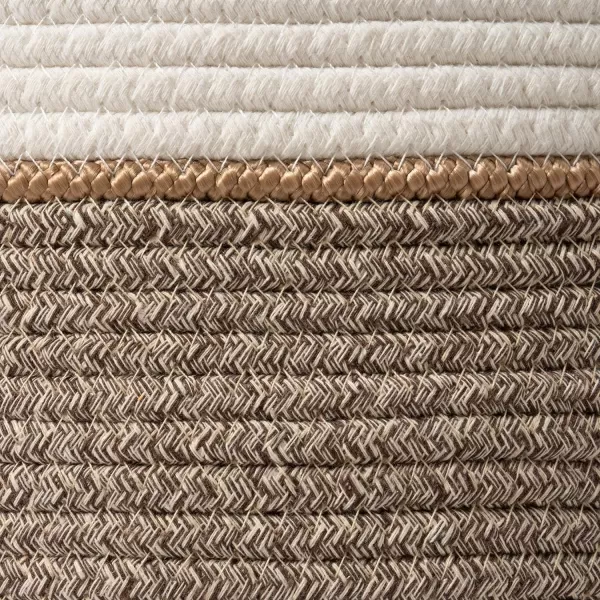 LA JOLIE MUSE Woven Basket Rope Storage Baskets - Large Cotton Organizer, Basket for Baby Blanket, Kids Toy Nursery Laundry Basket Azure M